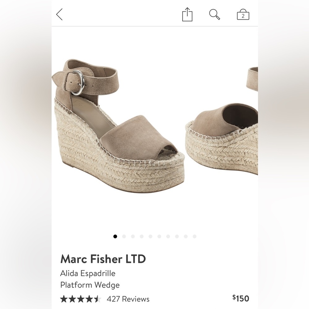 Marc Fisher taupe wedges